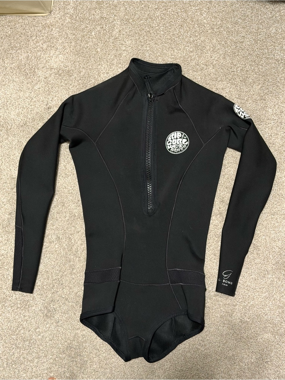 Rip Curl Black G-Bomb 1mm Neoprene Surf Top